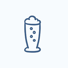 Image showing Glass of beer sketch icon.