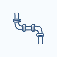 Image showing Water pipeline sketch icon.