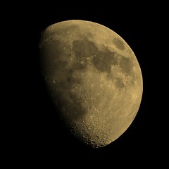 Image showing Gibbous moon sepia