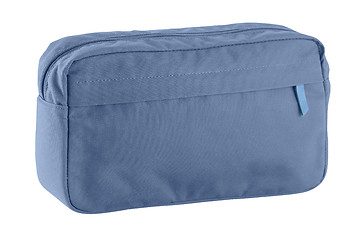 Image showing A cute blue cosmetic bag