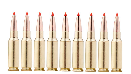 Image showing  rifle bullets on white