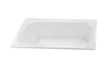 Image showing top view of modern bathtub isolated