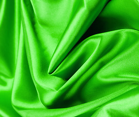 Image showing green silk background