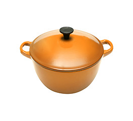 Image showing Orange casserole dish or crock pot