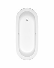 Image showing white flat rim roll top clawfoot bathtub