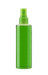 Image showing Green plastic bottle isolated 