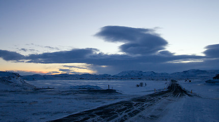 Image showing Dawn over Lake Myvatn