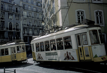 Image showing EUROPE PORTUGAL LISBON TRANSPORT FUNICULAR TRAIN