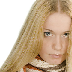 Image showing Blond woman in a scarf