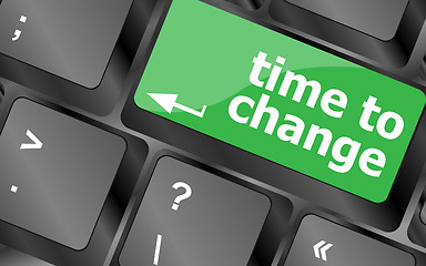 Image showing Time concept: computer keyboard word Time to change. Keyboard keys icon button vector