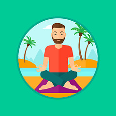 Image showing Man meditating in lotus pose.