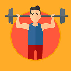 Image showing Man lifting barbell.