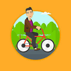 Image showing Man riding bicycle.