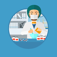 Image showing Pharmacist preparing medication.