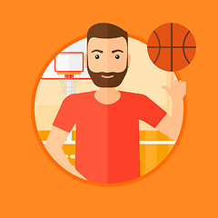 Image showing Basketball player spinning ball.