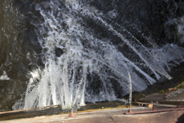 Image showing old leaking dam