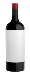 Image showing red wine and a bottle isolated