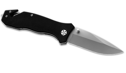 Image showing jackknife foldable steel pocket knife isolated over the white ba