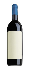 Image showing red wine and a bottle isolated