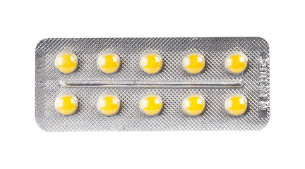 Image showing yellow pills in blister pack