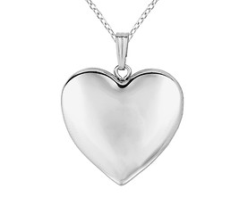 Image showing Silver pendant in shape of heart