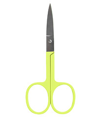 Image showing manicure scissors with yellow plastic handles 