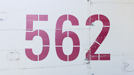 Image showing Painted number on an old war plane