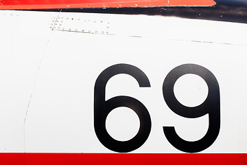 Image showing Painted number on an old war plane