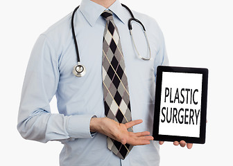 Image showing Doctor holding tablet - Plastic surgery