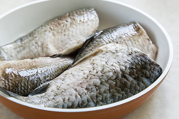 Image showing Fish carp in the frying pan.
