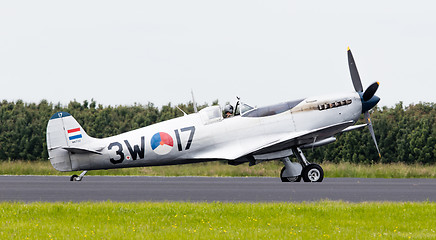 Image showing LEEUWARDEN, THE NETHERLANDS - JUNE 10, 2016: A vintage Spitfire 