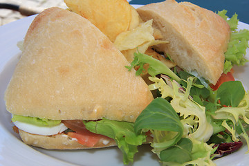 Image showing Salmon sandwich