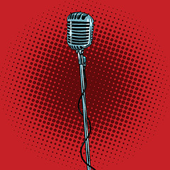 Image showing retro microphone and stand