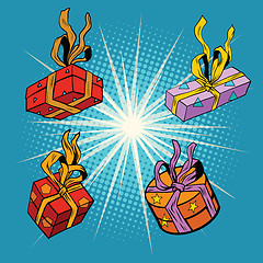 Image showing Set boxes with gifts