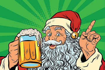 Image showing Santa Claus with beer