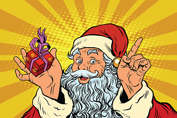 Image showing Santa Claus with gift box