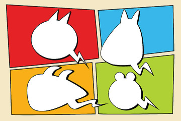 Image showing Set comic bubbles monsters animals