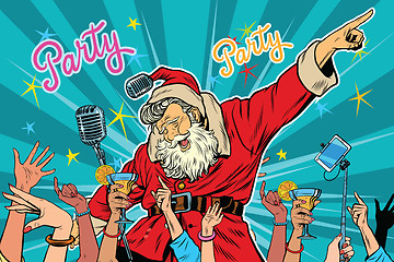 Image showing Christmas party Santa Claus singer