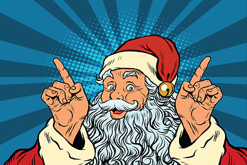 Image showing Santa Claus makes a gesture of attention