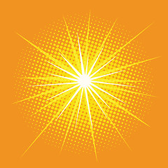 Image showing bright star with rays pop art retro background