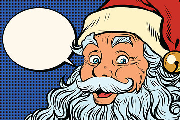 Image showing Santa Claus tells comic bubble