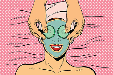 Image showing Woman with fruit beauty mask