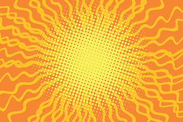 Image showing Yellow orange pop art comic retro background