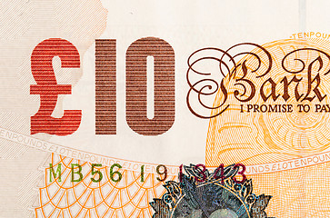 Image showing Pound currency background - 10 Pounds