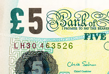 Image showing Pound currency background - 5 Pounds