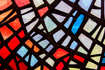 Image showing Image of a multicolored stained glass window