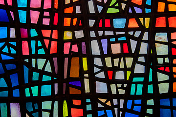 Image showing Image of a multicolored stained glass window