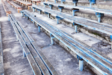 Image showing old wooden benches