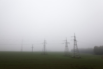 Image showing High-voltage power poles