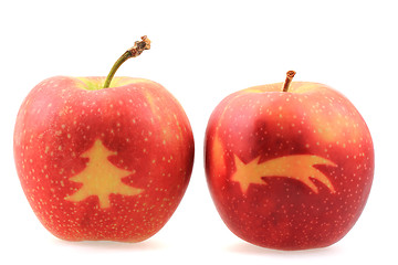 Image showing apples with christmas symbols